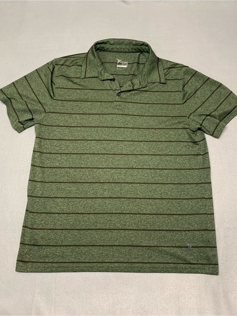 Old Navy Green Striped Polo Shirt